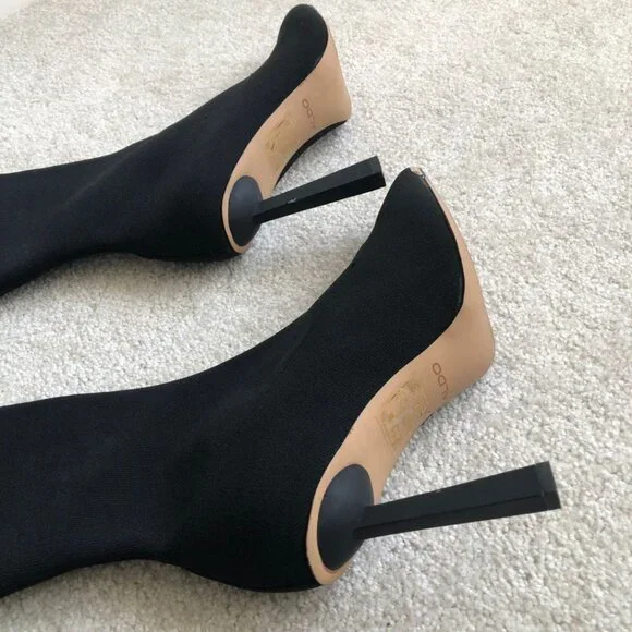 Like New - Aldo Crulla Over-The-Knee Boots In Black Stretch Knit Size 7 - Picture 6 of 16